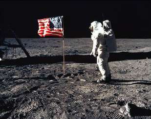 Buzz and the flag