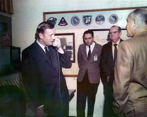 Neil Armstrong visits Goddard