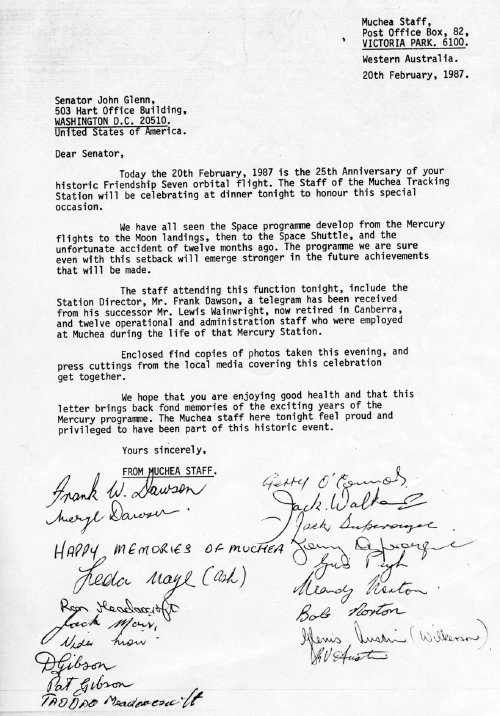 1987 letter to John Glenn