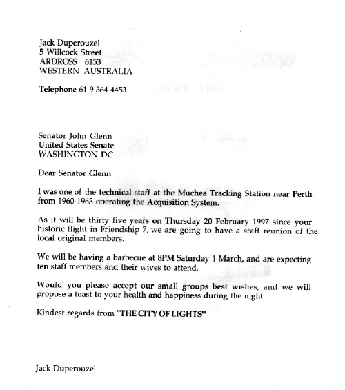 1997 letter to John Glenn